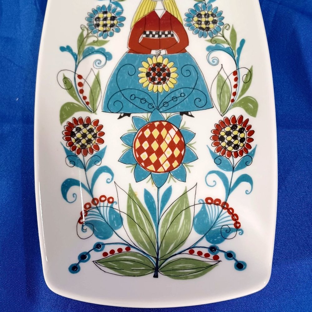 Norwegian Figgjo Flint Saga  Norsk FF Fairy Tale Long  Dish Plate Norway Vtg - Picture 6 of 9
